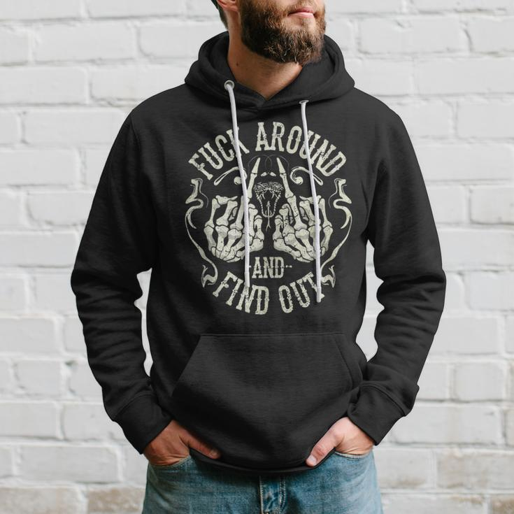Fuck Around And Find Out Middle Finger Snake Head With Smoke Hoodie Gifts for Him