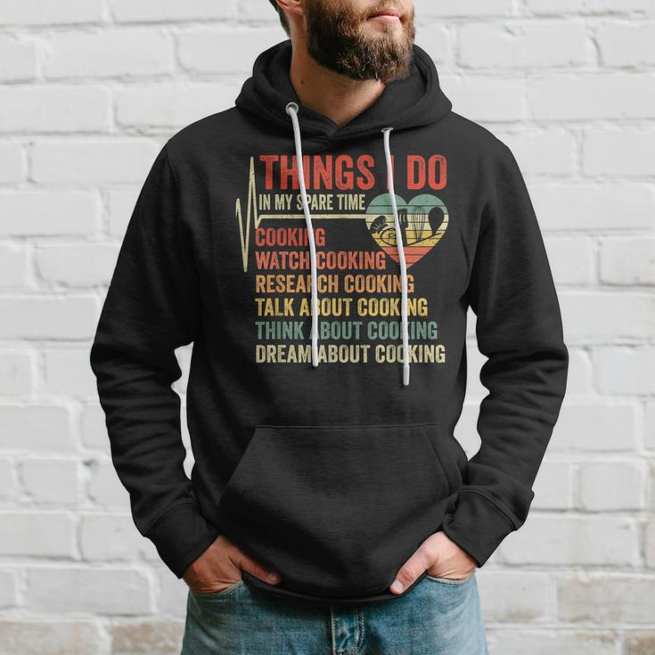 Funny Chef Cook Heartbeat Things I Do In My Time Cooking Hoodie Gifts for Him