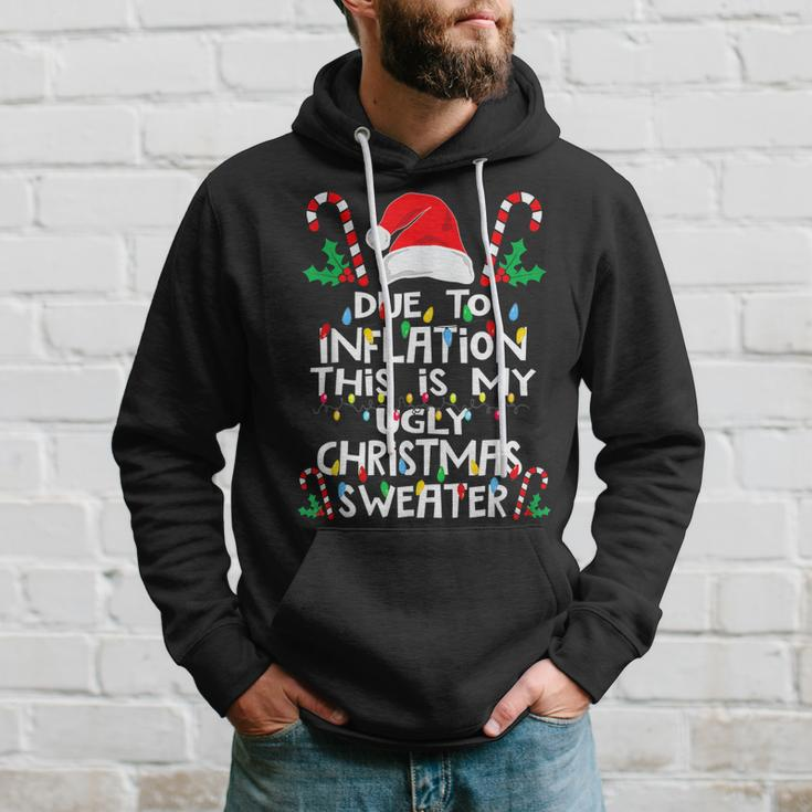 Funny Due To Inflation Ugly Christmas Sweaters For Men Women V19 Men Hoodie Graphic Print Hooded Sweatshirt Gifts for Him