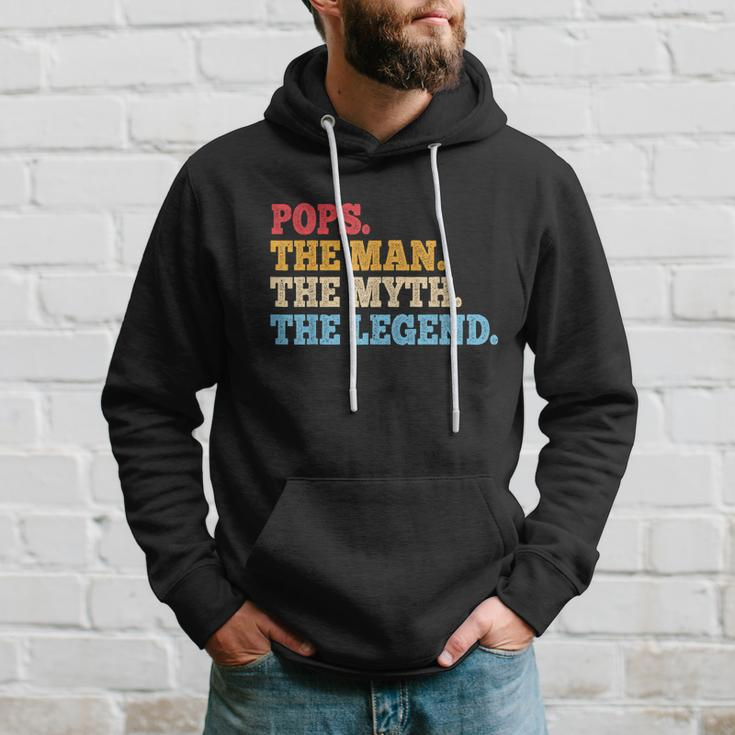 Funny Father Dad & Grandpa Pops The Man The Myth Tee Hoodie Gifts for Him