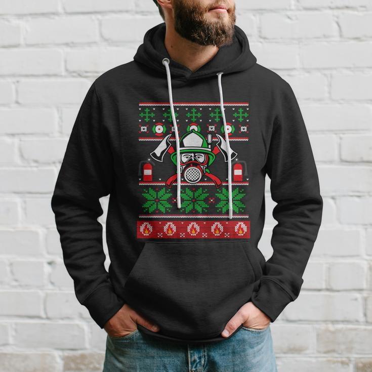 Funny Firefighter Xmas Ugly Christmas Sweater Firefighter Great Gift Hoodie Gifts for Him