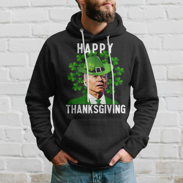 Funny Joe Biden Thanksgiving Confused St Patricks Day Hoodie Gifts for Him