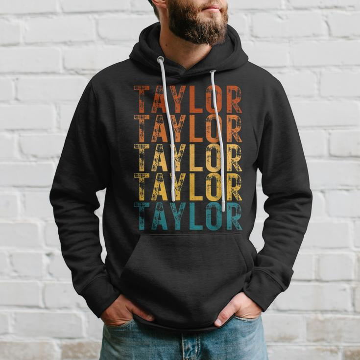 Funny Modern Repeated Text Design First Name Taylor Hoodie Gifts for Him
