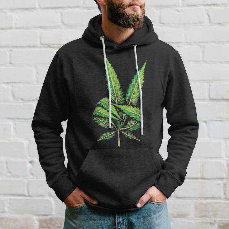 Funny Peace Hand Weed Gift Cool Marijuana Leaf Peace Sign Hoodie Gifts for Him