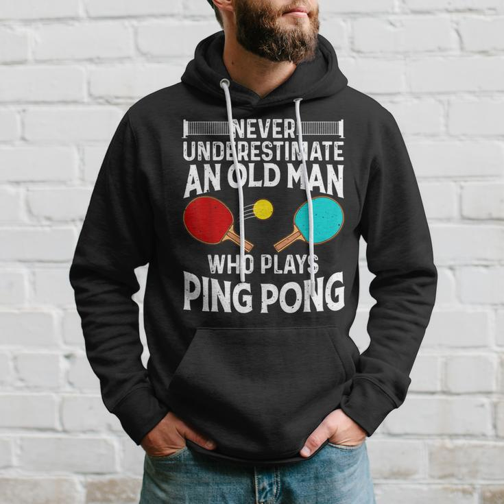 Funny Ping Pong Design Men Dad Grandpa Table Tennis Player Hoodie Gifts for Him