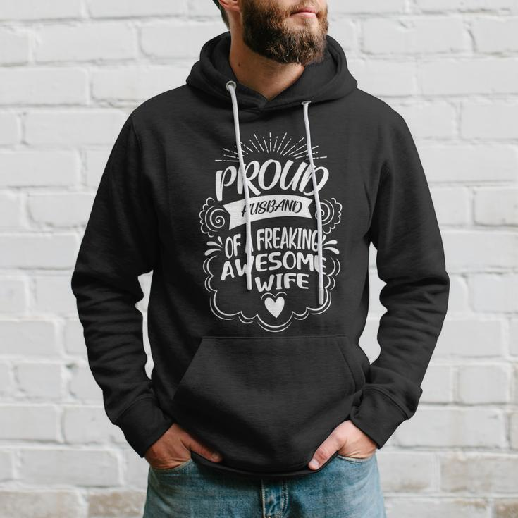 Funny Proud Husband Of A Freaking Awesome Wife Cool Gift Hoodie Gifts for Him