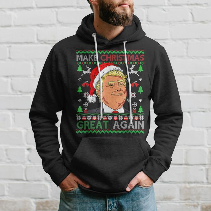 Funny Trump 2024 Make Christmas Great Again Ugly Sweater V6 Men Hoodie Graphic Print Hooded Sweatshirt Gifts for Him
