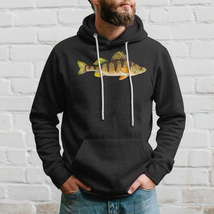 Funny Yellow Perch Fishing Freshwater Fish Angler Hoodie Gifts for Him