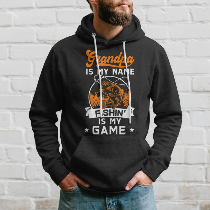 Grandpa Is My Name Fishing Is My Game Gift For Mens Hoodie Gifts for Him