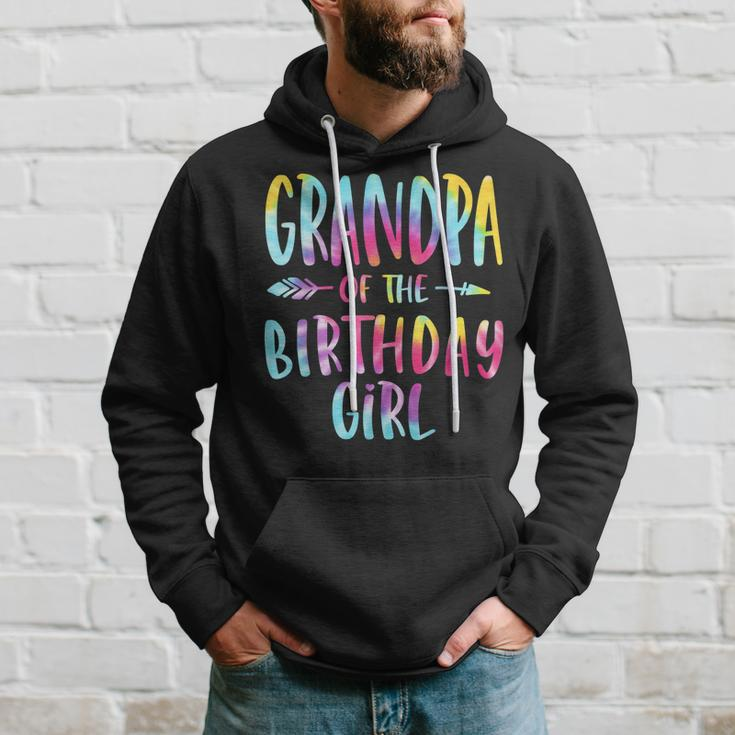 Grandpa Of The Birthday For Girl Tie Dye Colorful Bday Girl Hoodie Gifts for Him