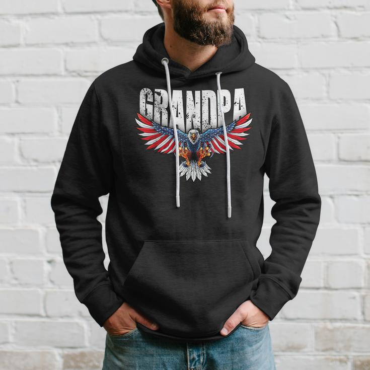 Grandpa Vintage Usa Flag Bald Eagle Patriotic 4Th Of July Gift For Mens Hoodie Gifts for Him