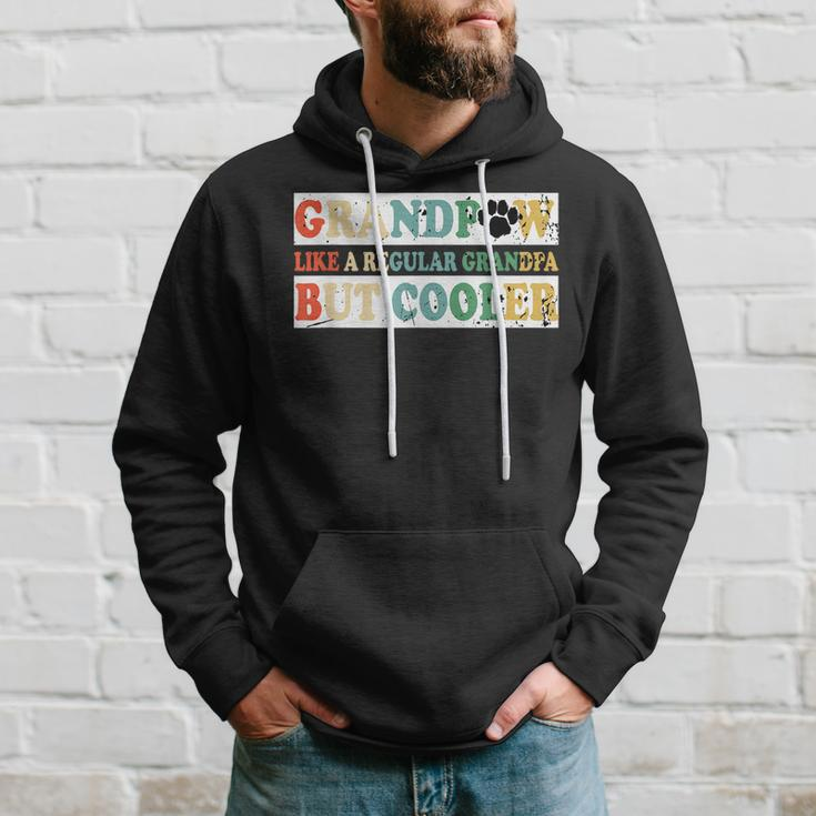 Grandpaw Like A Regular Grandpa But Cooler Vintage Retro Hoodie Gifts for Him