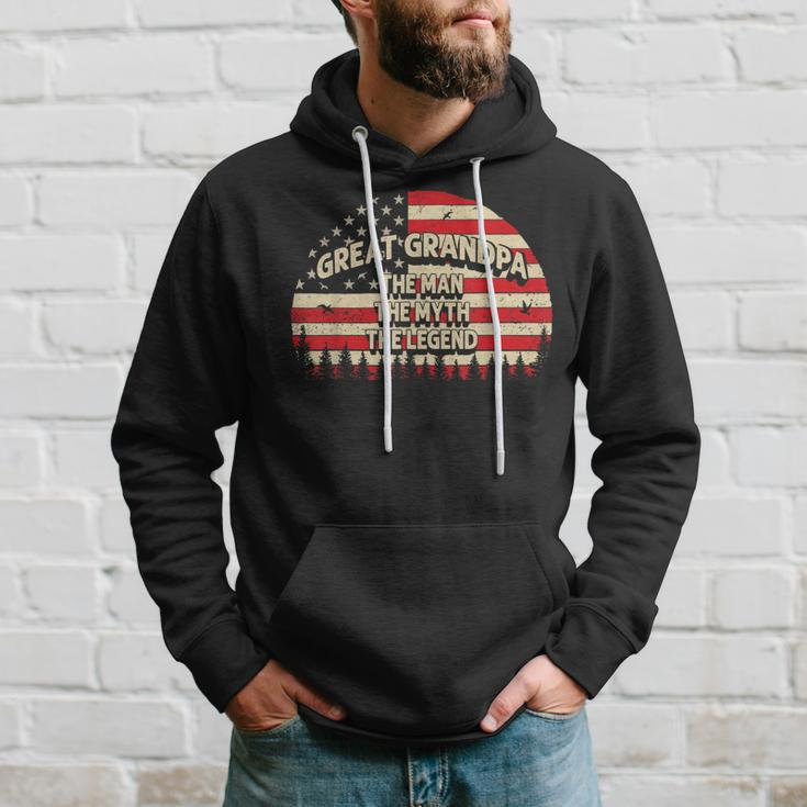 Great Grandpa The Man The Myth The Legend Usa Flag Grandpa Hoodie Gifts for Him