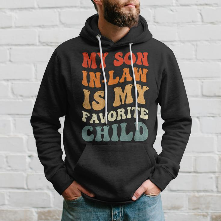 Groovy My Son In Law Is My Favorite Child Son In Law Funny Hoodie Gifts for Him