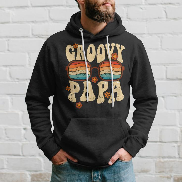 Groovy Papa 70S Aesthetic 1970S Retro Groovy Dad Father Hoodie Gifts for Him