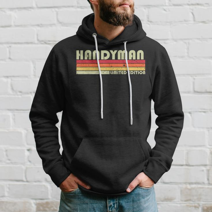 Handyman Funny Job Title Profession Birthday Worker Idea Hoodie Gifts for Him