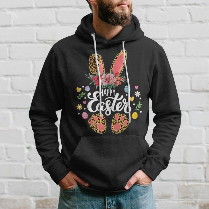 Happy Easter Bunny Leopard Easter Egg Hunt Squad Easter Day Hoodie Gifts for Him