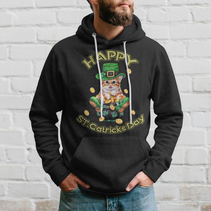 Happy St Catricks Patricks Day Cat Lover Shamrock Hoodie Gifts for Him