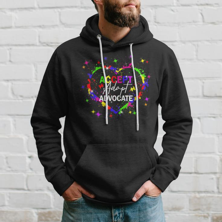 Heart Color Puzzle Accept Adapt Advocate Autism Awareness Hoodie Gifts for Him