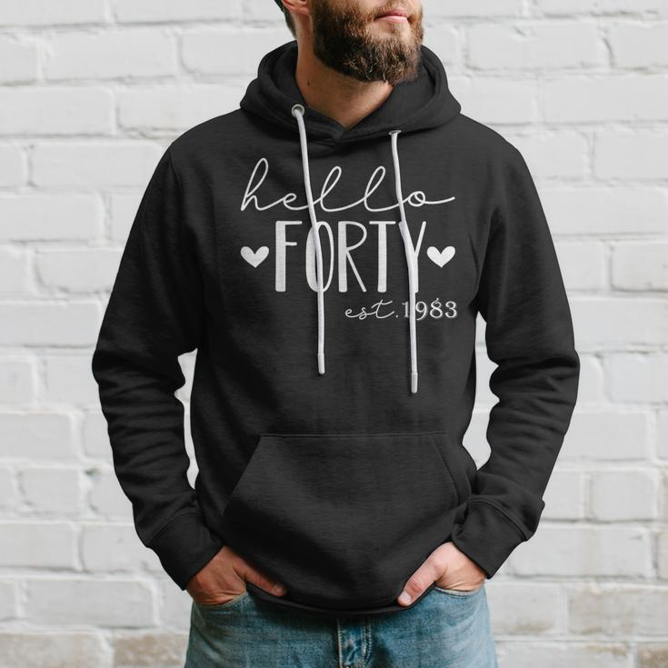 Hello Forty Est 1983 40 Years Old 40Th Birthday For Gift Hoodie Gifts for Him