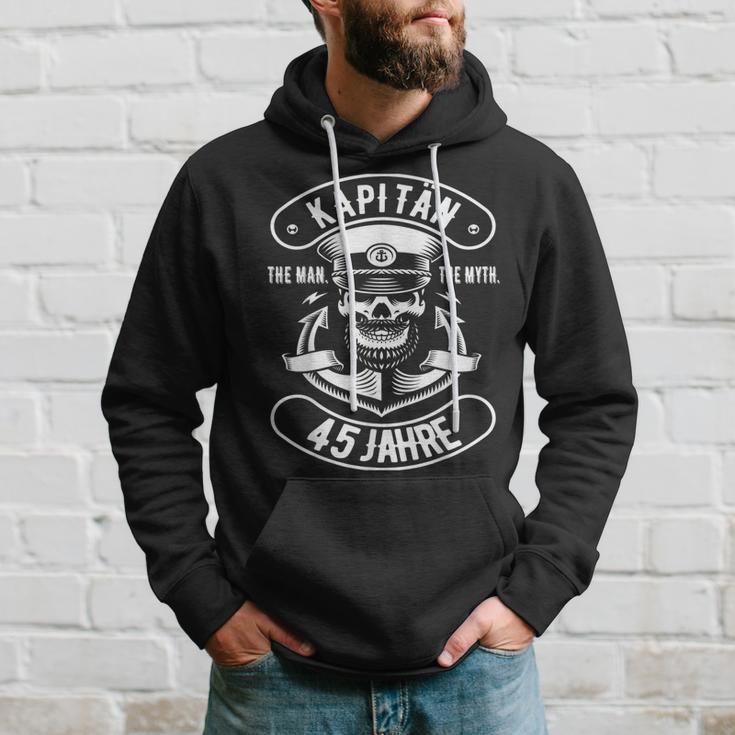 Herren 45 Geburtstag Mann Geschenk Lustig Captain Kapitän Hoodie Geschenke für Ihn