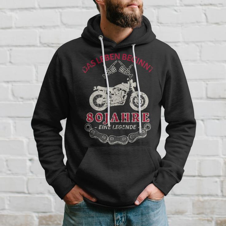 Herren Hoodie zum 80. Geburtstag, Legende Biker & Chopper Motiv Geschenke für Ihn