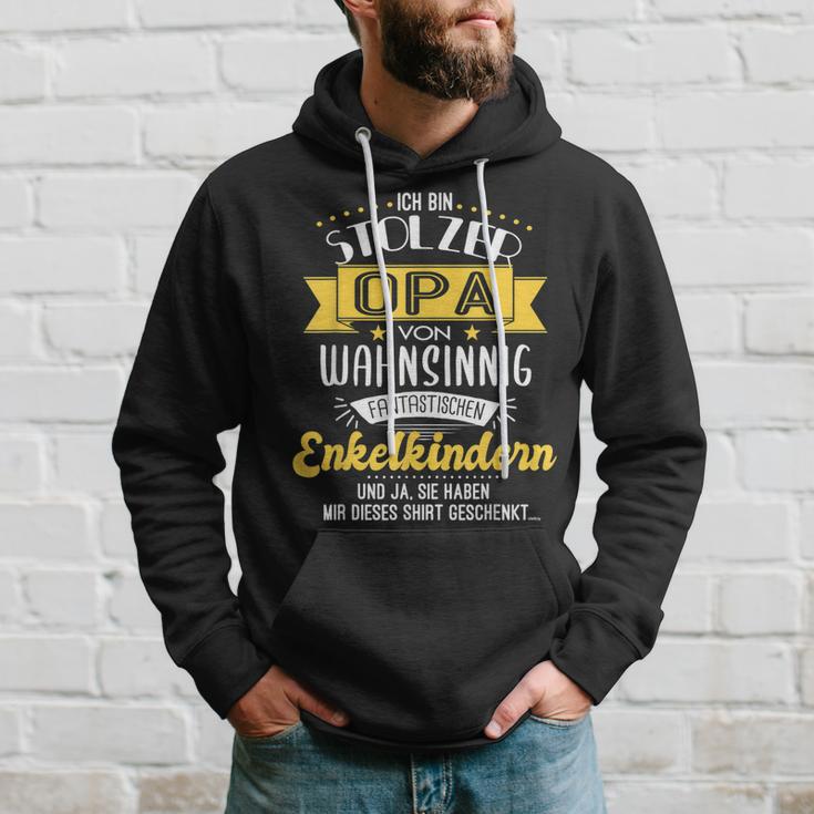 Herren Stolzer Opa Hoodie mit Enkel Lustig Spruch, Opi Hoodie Geschenke für Ihn