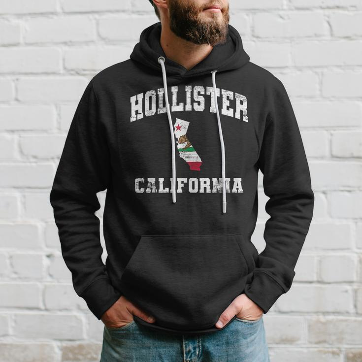 Hollister California Ca State Flag Vintage Athletic Style Hoodie Gifts for Him