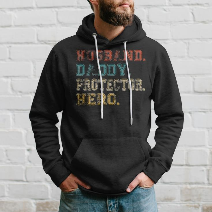 Husband Daddy Protector Hero Fathers Day Gift Dad Son V2 Hoodie Gifts for Him