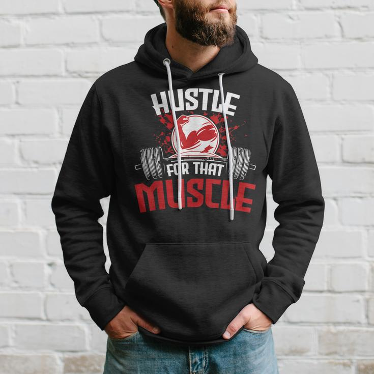 Hustle For That Muscle Fitness Motivation Hoodie Gifts for Him