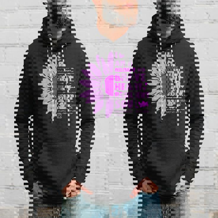 I Am A Military Kid Cute Sunflower Purple Up Month Military Hoodie Gifts for Him