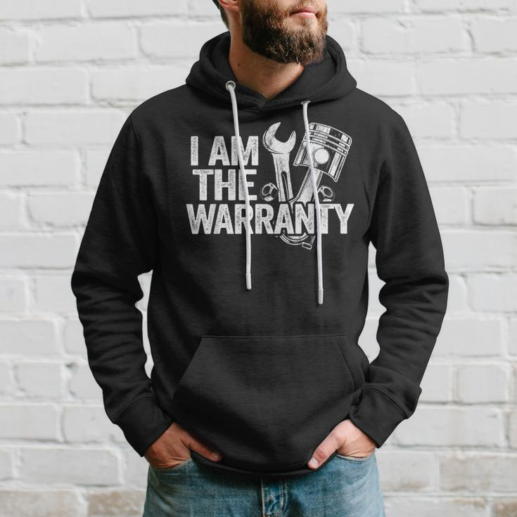 I Am The Warranty Race Car Parts Repair Guy Funny Mechanic Hoodie Gifts for Him