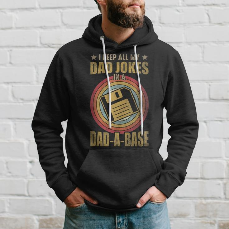 I Keep All My Dad Jokes In A Dad-A-Base Vintage Father Dad Hoodie Gifts for Him