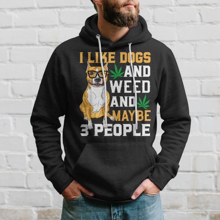 I Like Dogs And Weed Funny Dogs Quotes Cool Dog Hoodie Gifts for Him