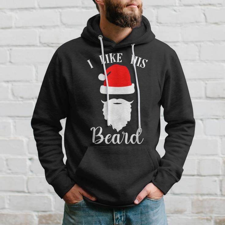 I Like His Beard I Like Her Butt Matching Couples Christmas Men Hoodie Graphic Print Hooded Sweatshirt Gifts for Him