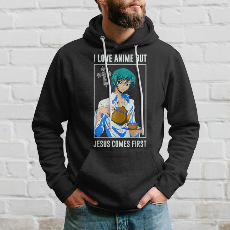 I love anime but deals jesus comes first hoodie