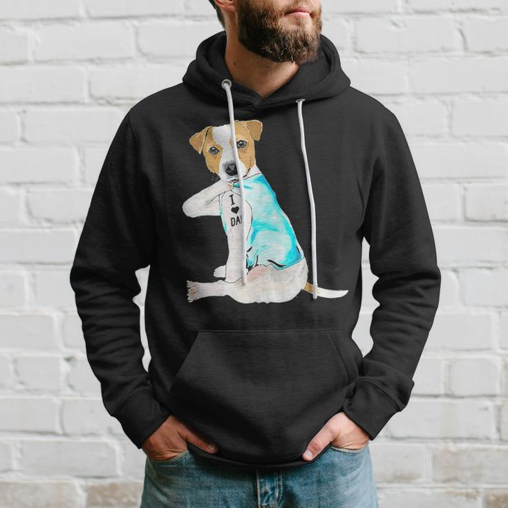 I Love Dad Tattoo Jack Russell Terrier Dad Tattooed Gift Hoodie Gifts for Him
