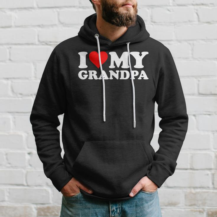 I Love Heart My Grandpa Grandfather Gramps Granddad Hoodie Gifts for Him