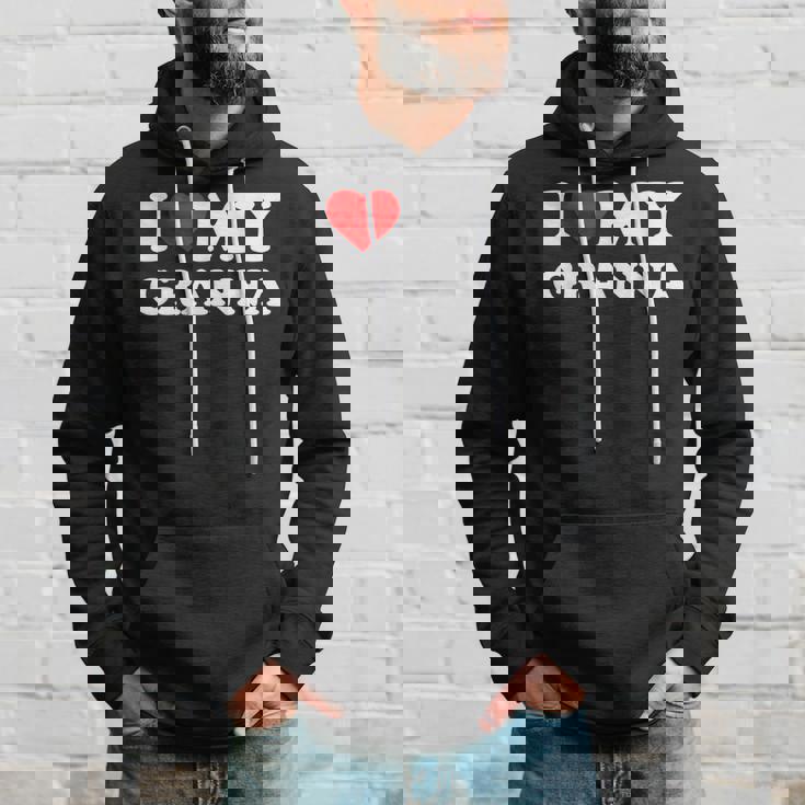 I Love My Granna Heart Hoodie Gifts for Him
