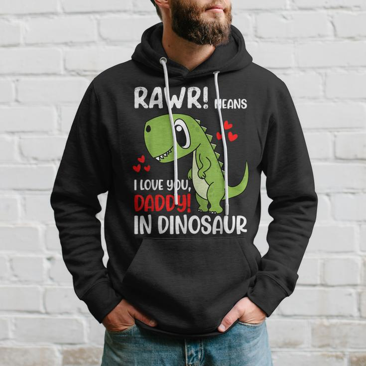 I Love You Daddy Dinosaur Dad Fathers Day Kids Son Daughter Hoodie Gifts for Him