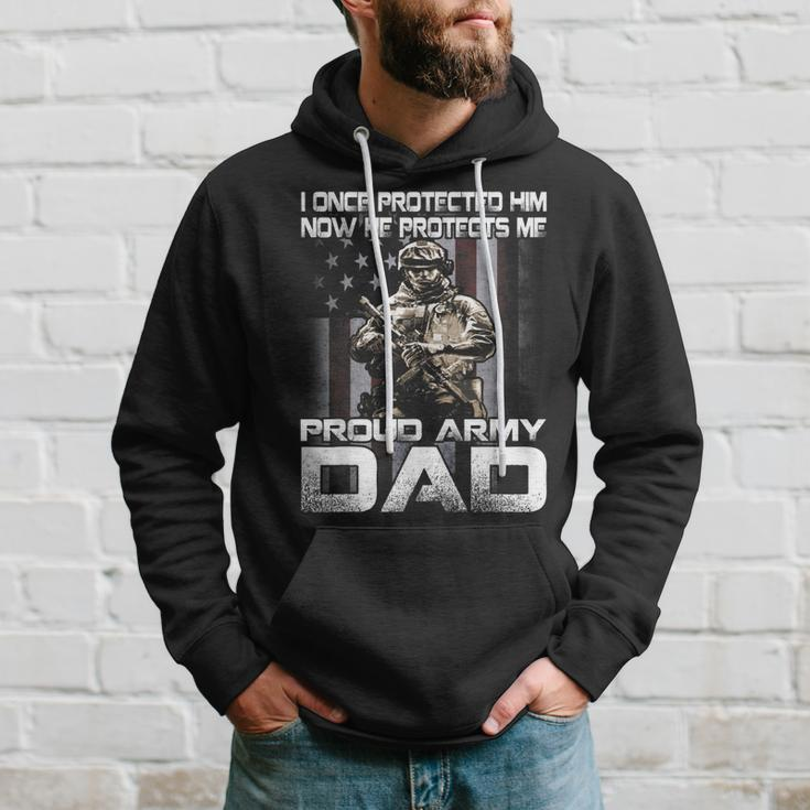 I Once Protected Him Now He Protects Me Proud Army Dad Hoodie Gifts for Him