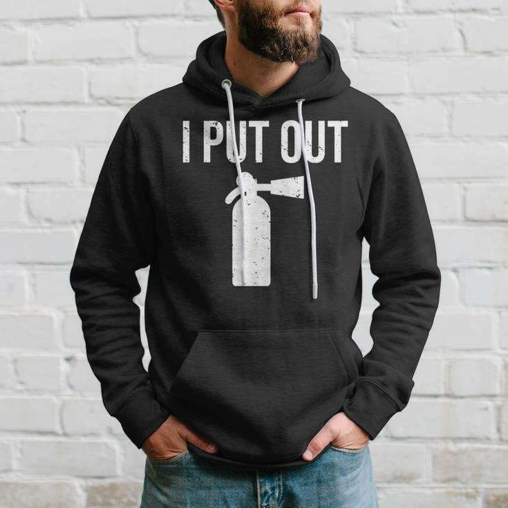 I Put Out Funny Firefighter Fire Extinguisher Hoodie Gifts for Him