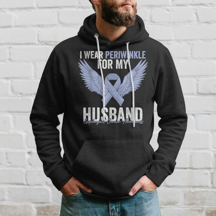 I Wear Periwinkle For My Husband Esophageal Cancer Awareness Hoodie Gifts for Him
