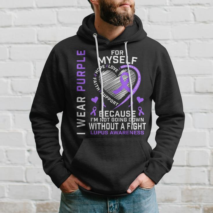 I Wear Purple For Myself Lupus Awareness Warriors Fighters Hoodie Gifts for Him