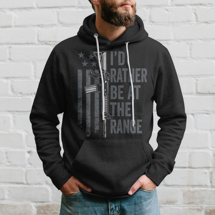 Id Rather Be At The Gun Range - Funny Guns Owner On Back Hoodie Gifts for Him