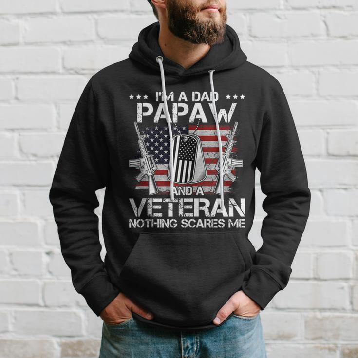 Im A Dad Papaw And A Veteran Nothing Scares Me Father Day Hoodie Gifts for Him