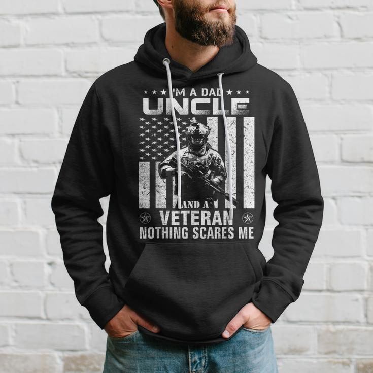 Im A Dad Uncle Veteran Nothing Scares Me Fathers Day Gift Men Hoodie Graphic Print Hooded Sweatshirt Gifts for Him