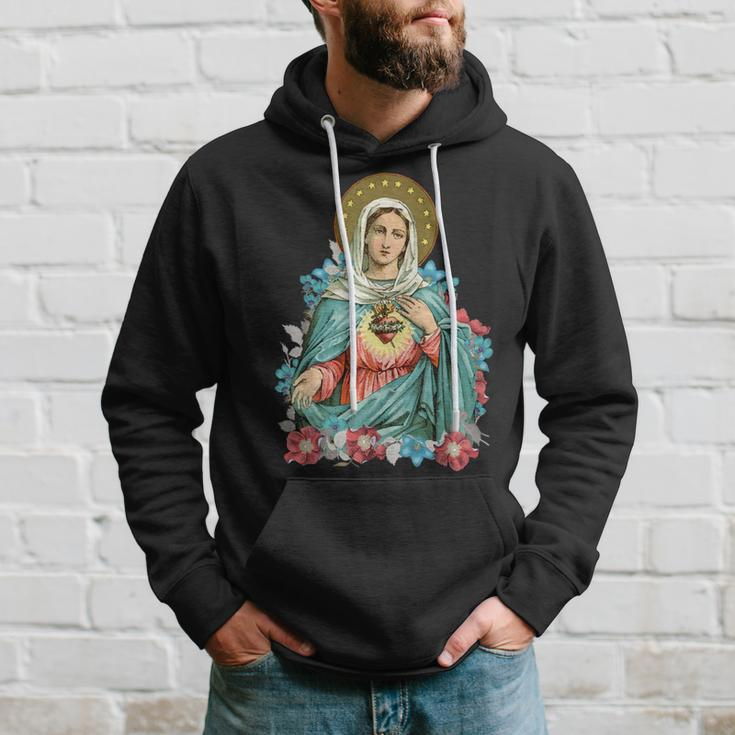 Immaculate Heart Of Mary Our Blessed Mother Catholic VintageHoodie Gifts for Him
