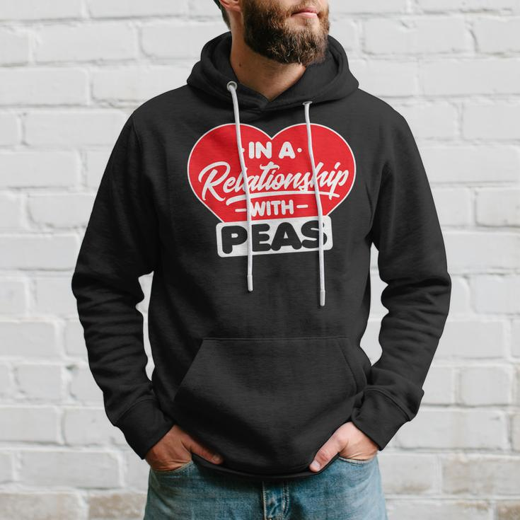 In A Relationship With Pea - Funny Peas Lover Men Hoodie Graphic Print Hooded Sweatshirt Gifts for Him