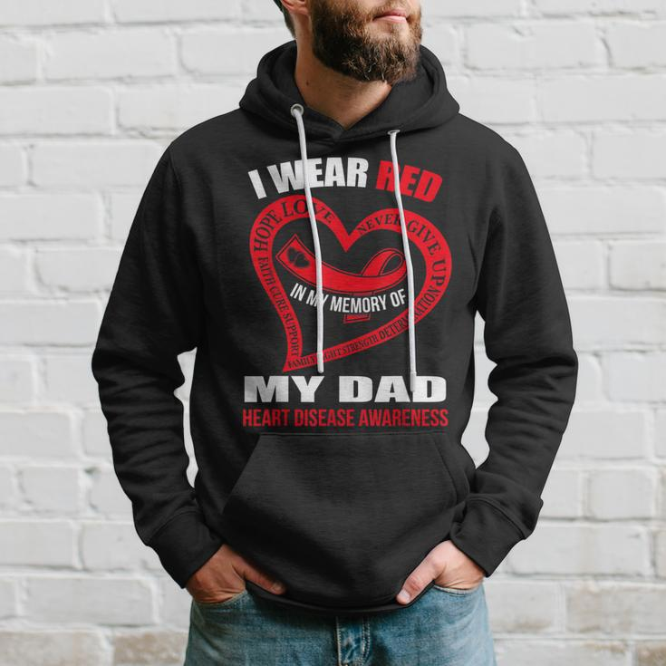 In My Memory Of My Dad Heart Disease Awareness Hoodie Gifts for Him